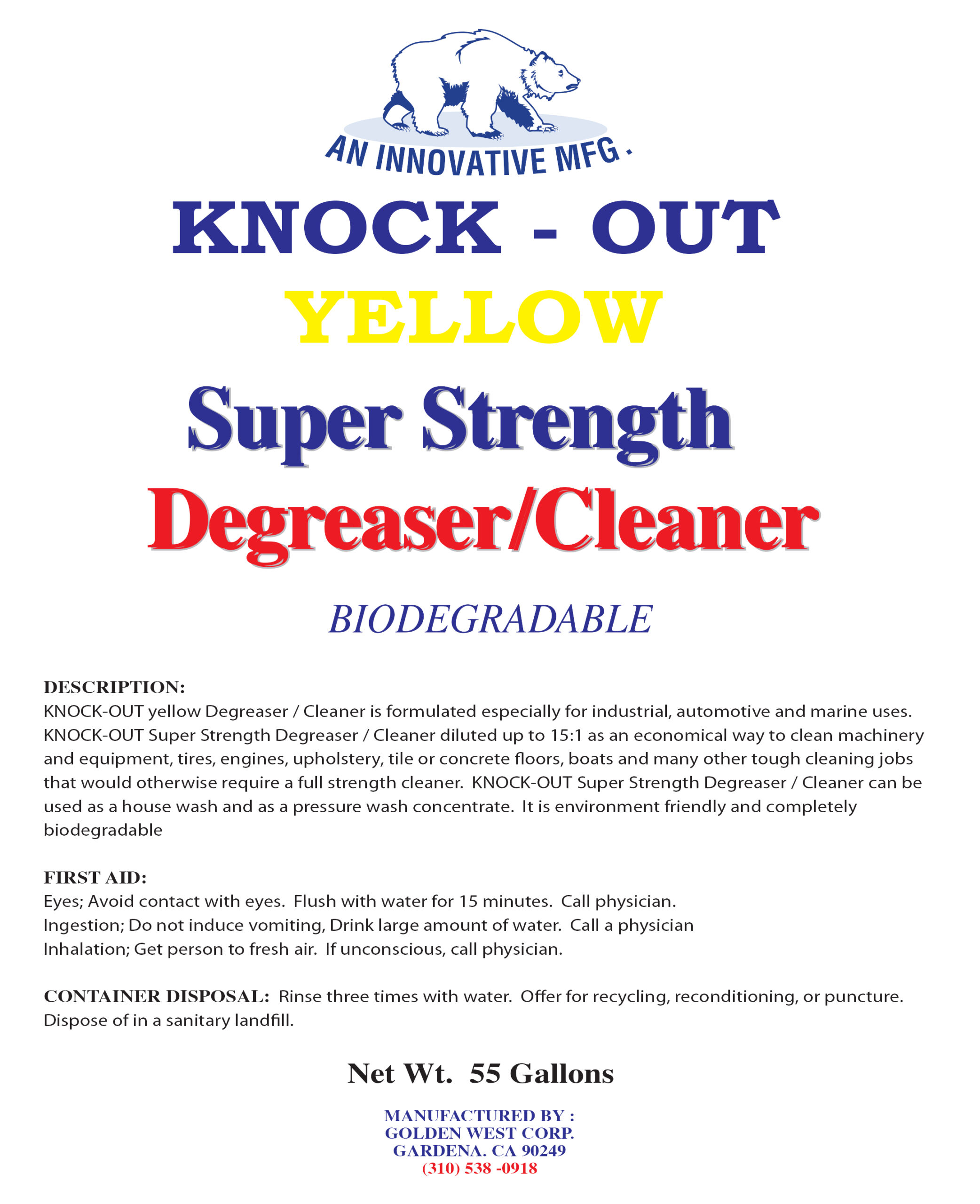 Yellow Degreaser Knock-Out - Image 4
